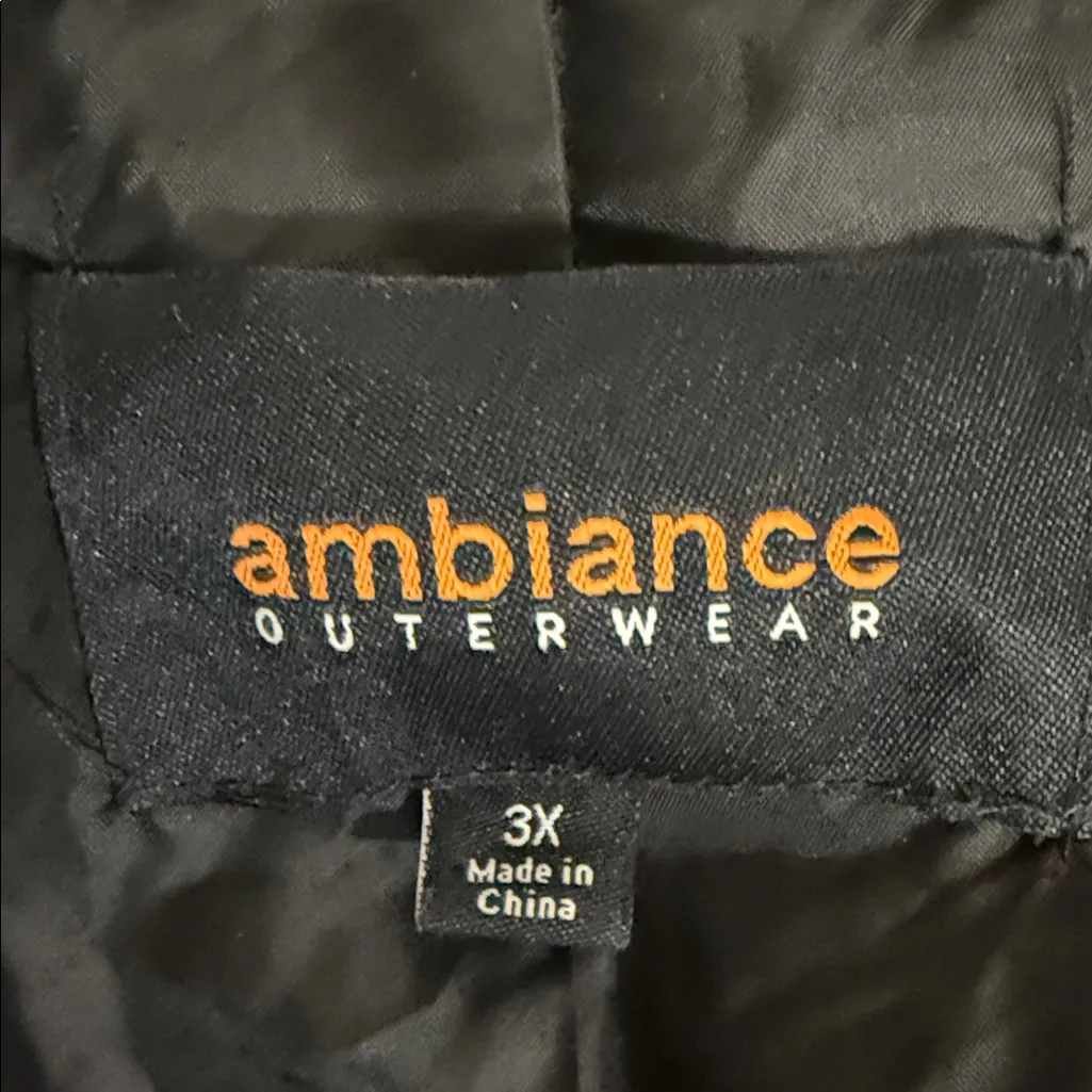 Ambiance Women's Charcoal Puffer Jacket Black Size 3X - Image 3