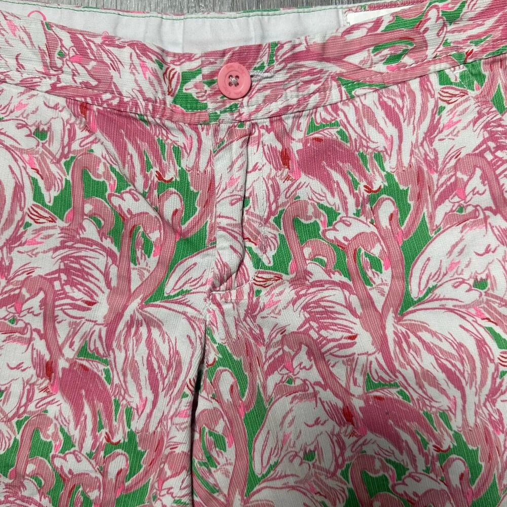 Lilly Pulitzer The Buttercup Short Pink Green Flamingo Print - Image 2