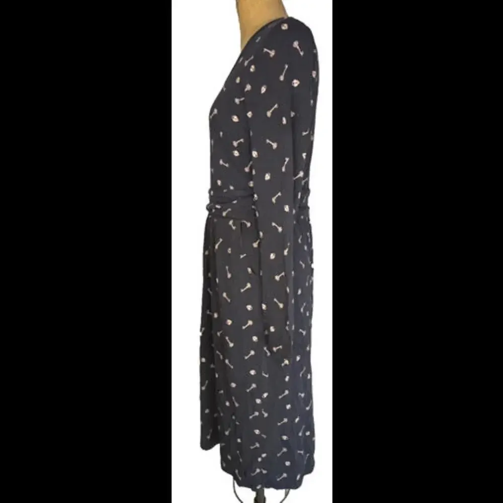 Boden Long Sleeve Kiss Lock Printed Hearts Casual Midi Dress Size 10 - Image 13