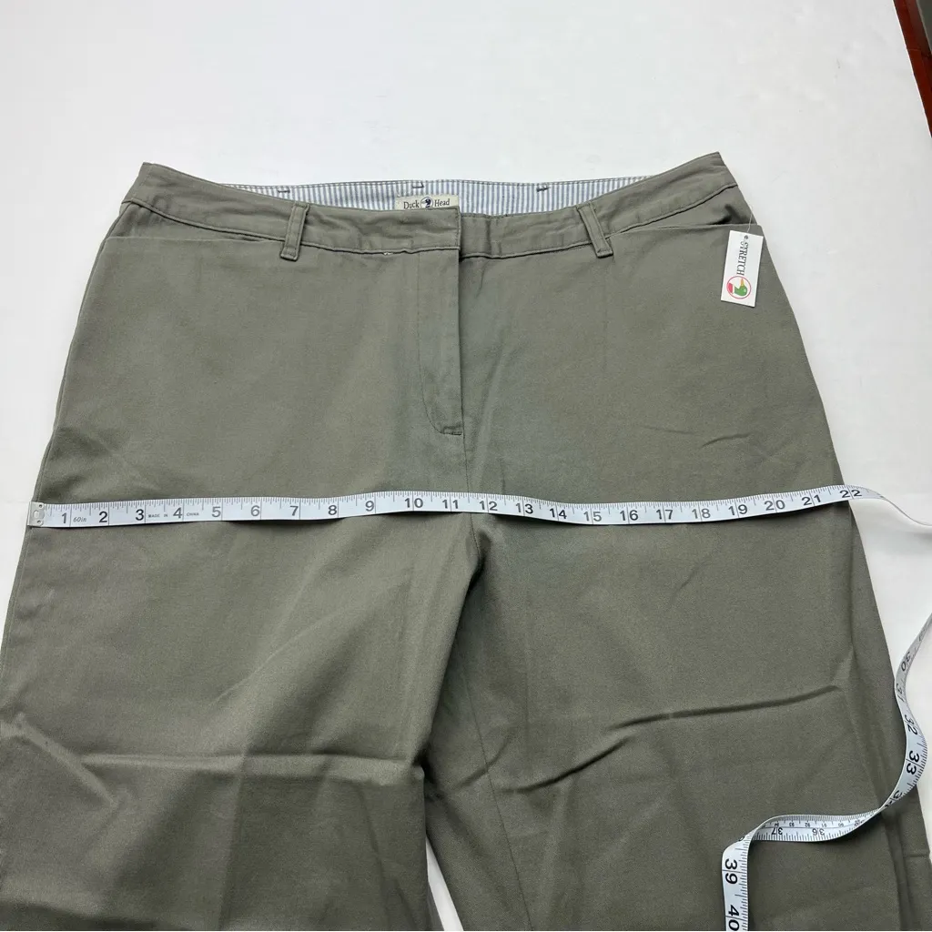 Duck Head Stretch Twill Pant Womens Size 18‎ Green Pockets Preppy NEW - Image 6