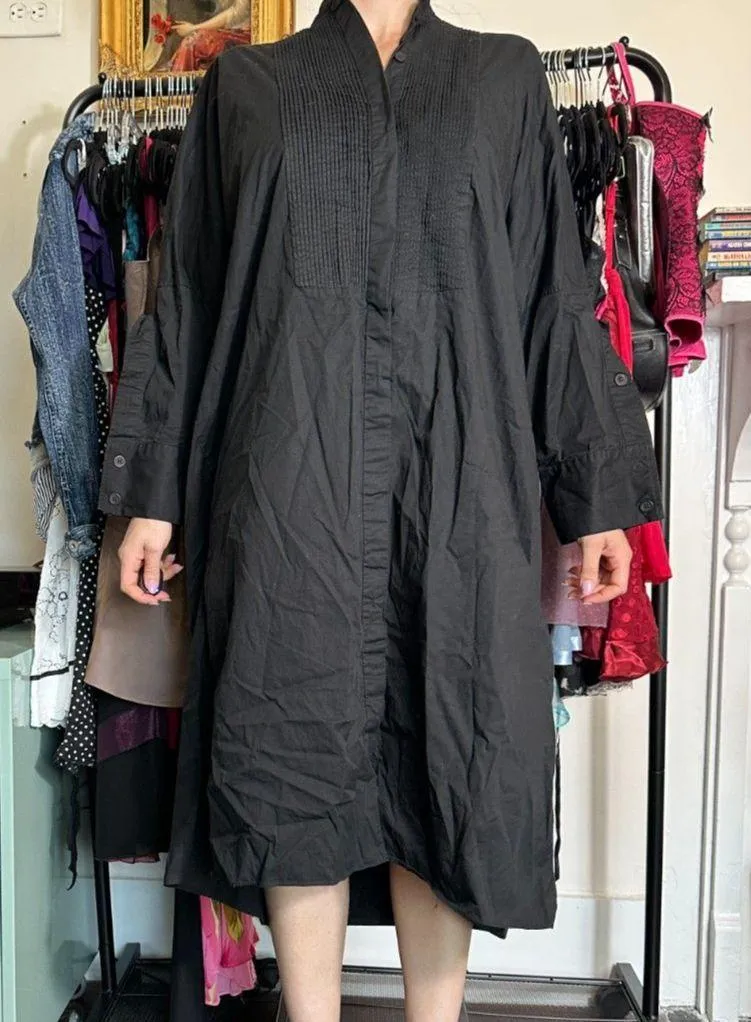Zara Oversized Black Button-up Midi Dress Size S - Image 2