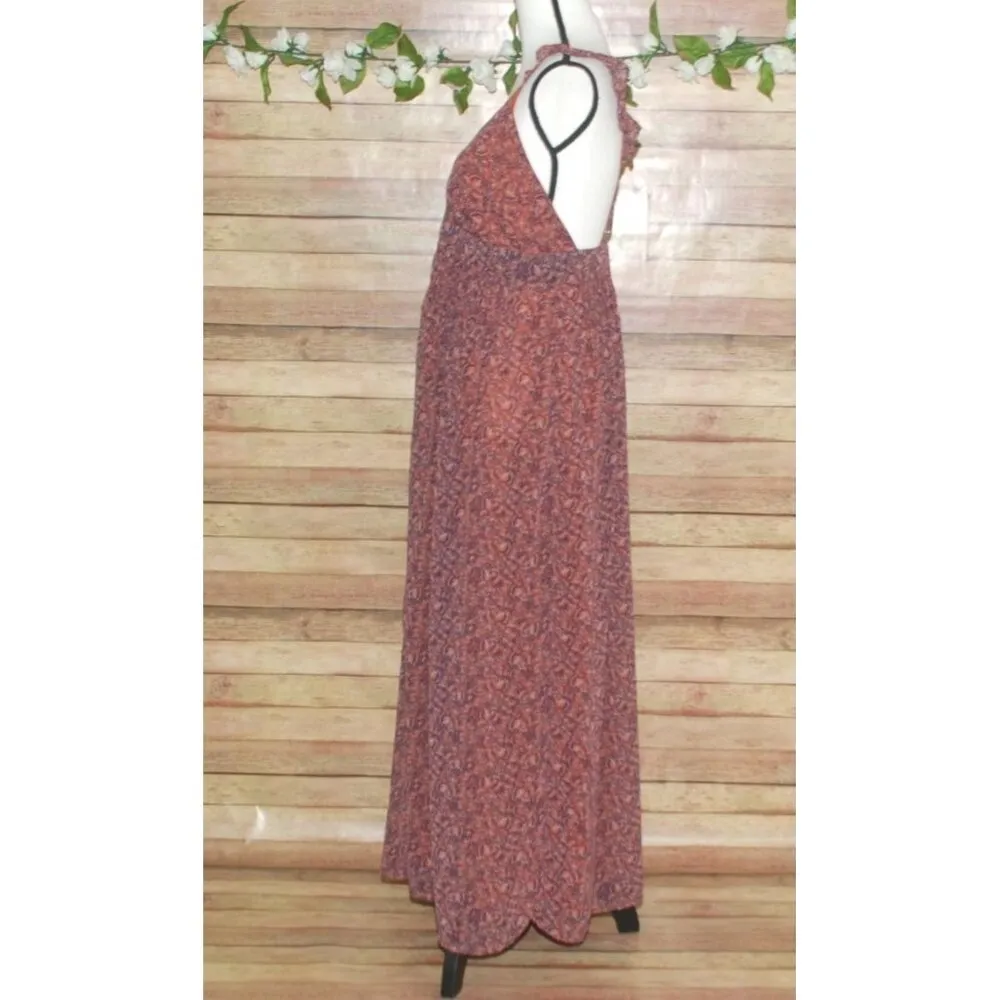 Dear John Elia Sleeveless Maxi Dress Size M Adjustable Straps V-Neck Lined Ruffle - Image 6