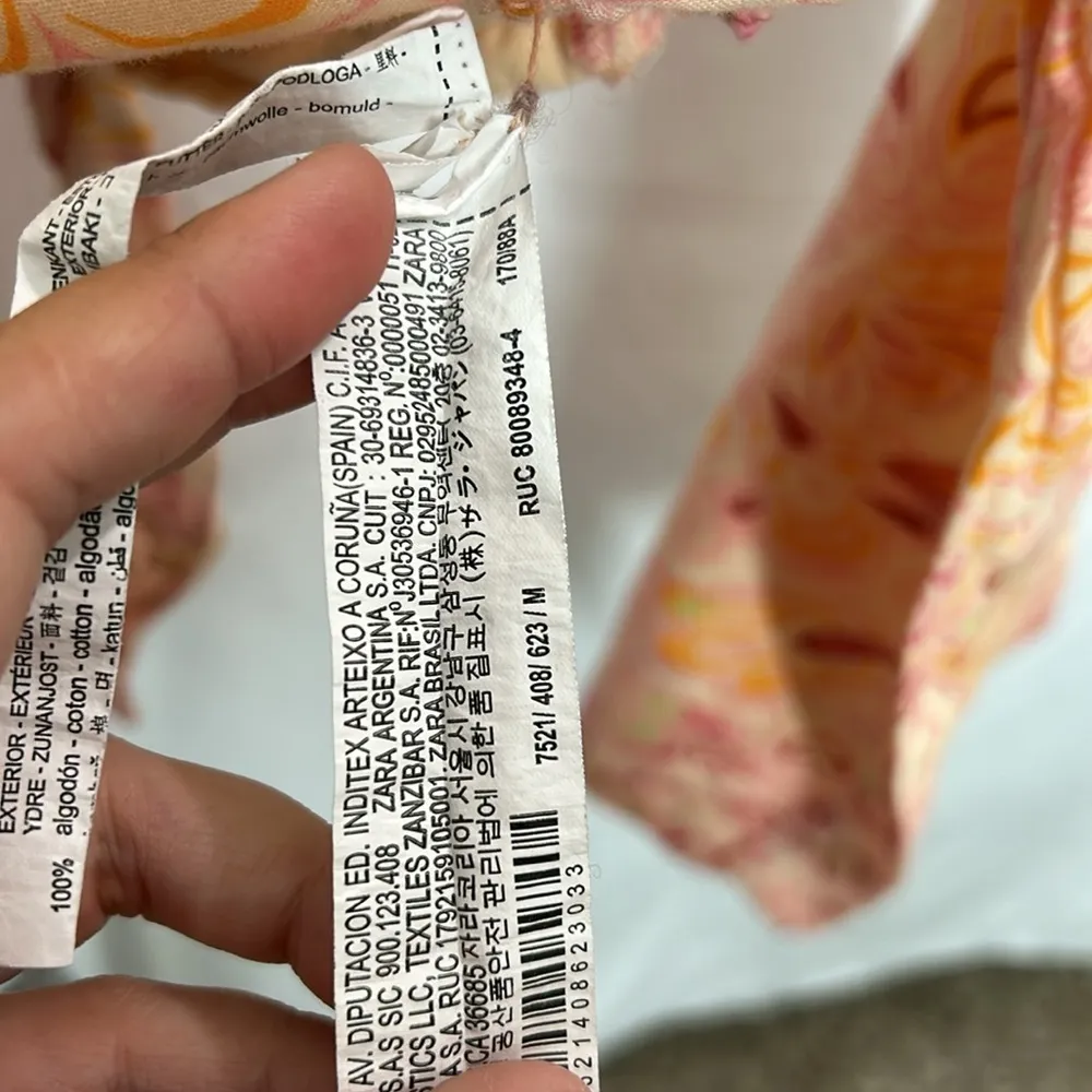 Zara Paisley Printed Open Back Bell Sleeve Crop Top 7521 - Image 8