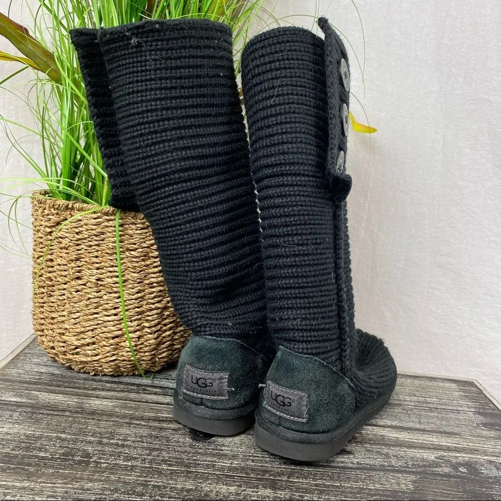 Ugg Black 5819 Classic Cardy Knit Tall Boots 6 - Image 4