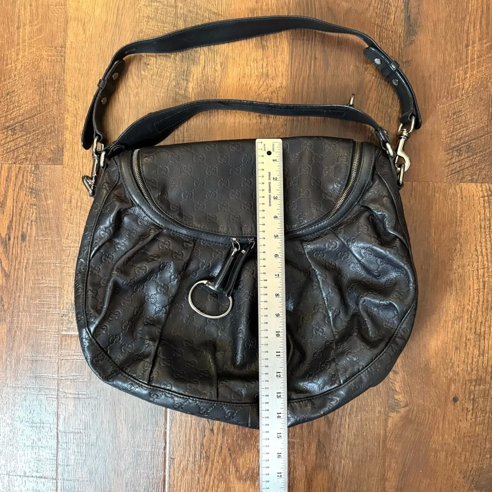 Icon Bit black leather Guccissima hobo, RARE pattern - Image 13