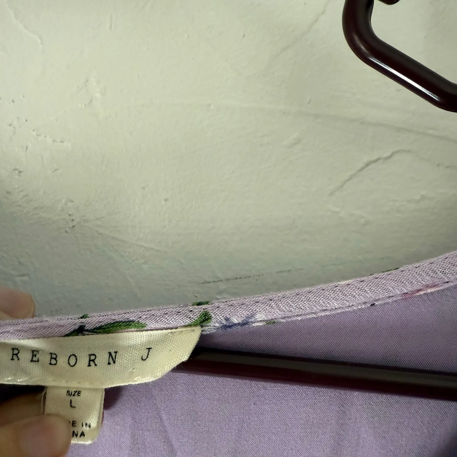 Reborn J Size Large Purple Floral Cottage Smocked‎ Babydoll Milkmaid Midi Dress - Image 5