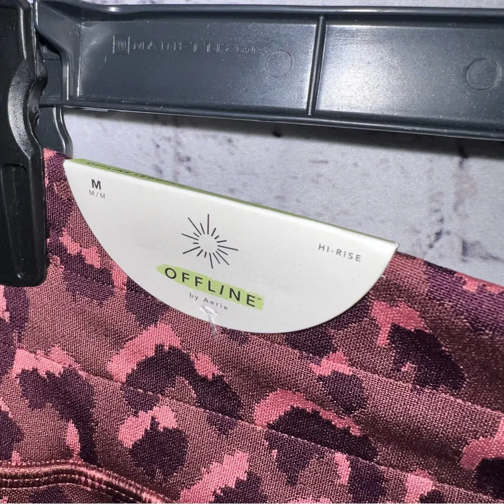 Aerie‎ Offline NWT Women’s Burgundy Cheetah Print Leggings Size Medium - Image 5