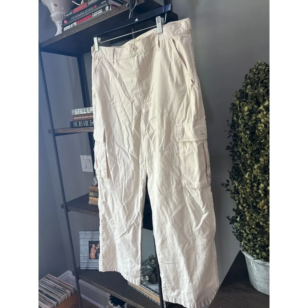 Madewell Garment-Dyed Low-Slung Straight Cargo Pants Vintage Linen Womens 30 - Image 7