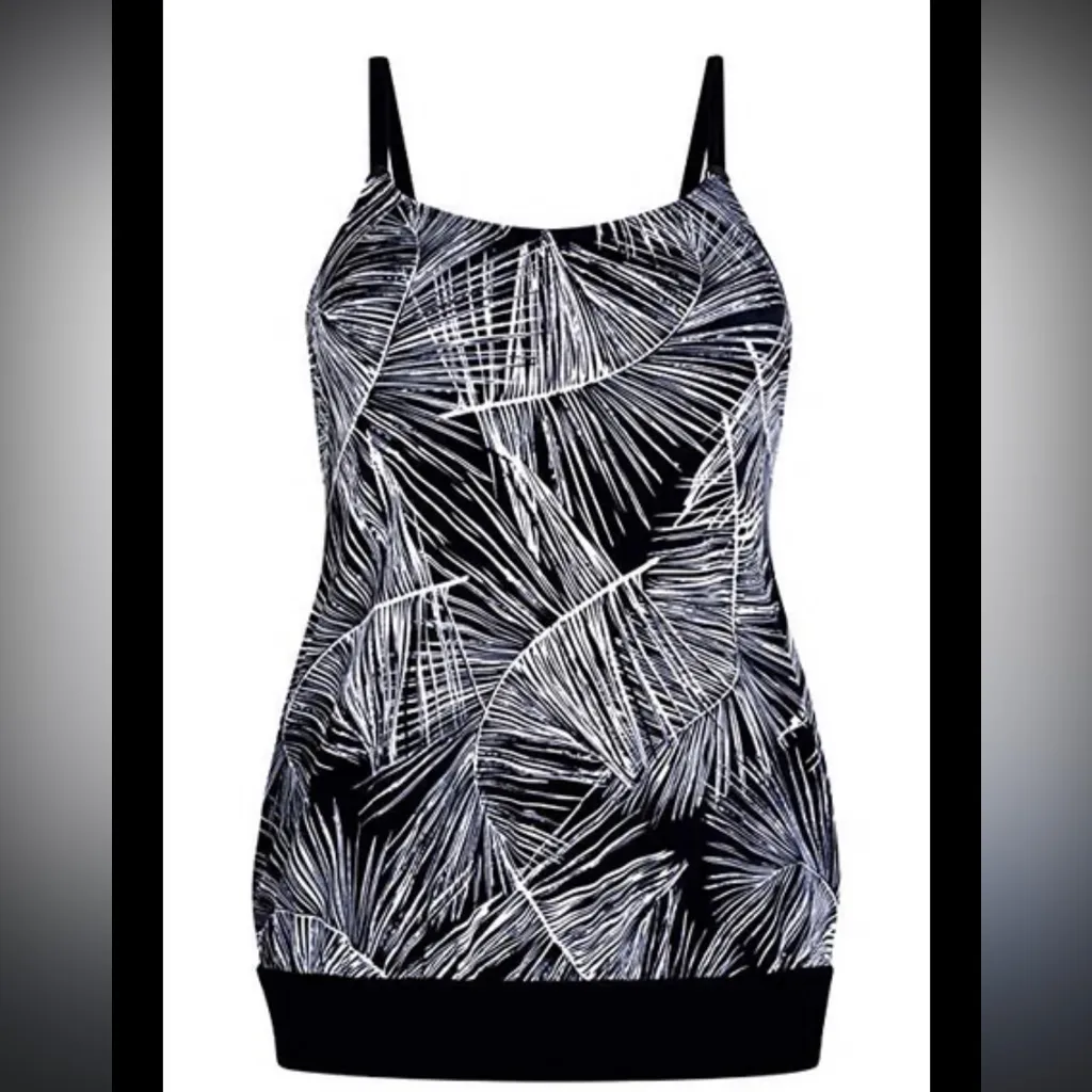 Amoena Florida Pocketed blouson tanikini & skirt Swimsuit Black size 8 cup C NWT - Image 9