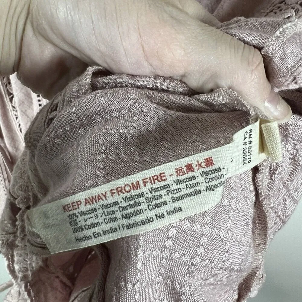 Free People Mean It‎ Rober Romper Playsuit Crochet Belt Tie Women’s XS Pi… - Image 8