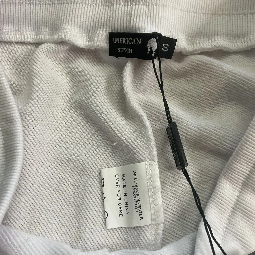 American Stitch White Women’s Jogger Red Blue Side Stripes Drawstring Small New - Image 8