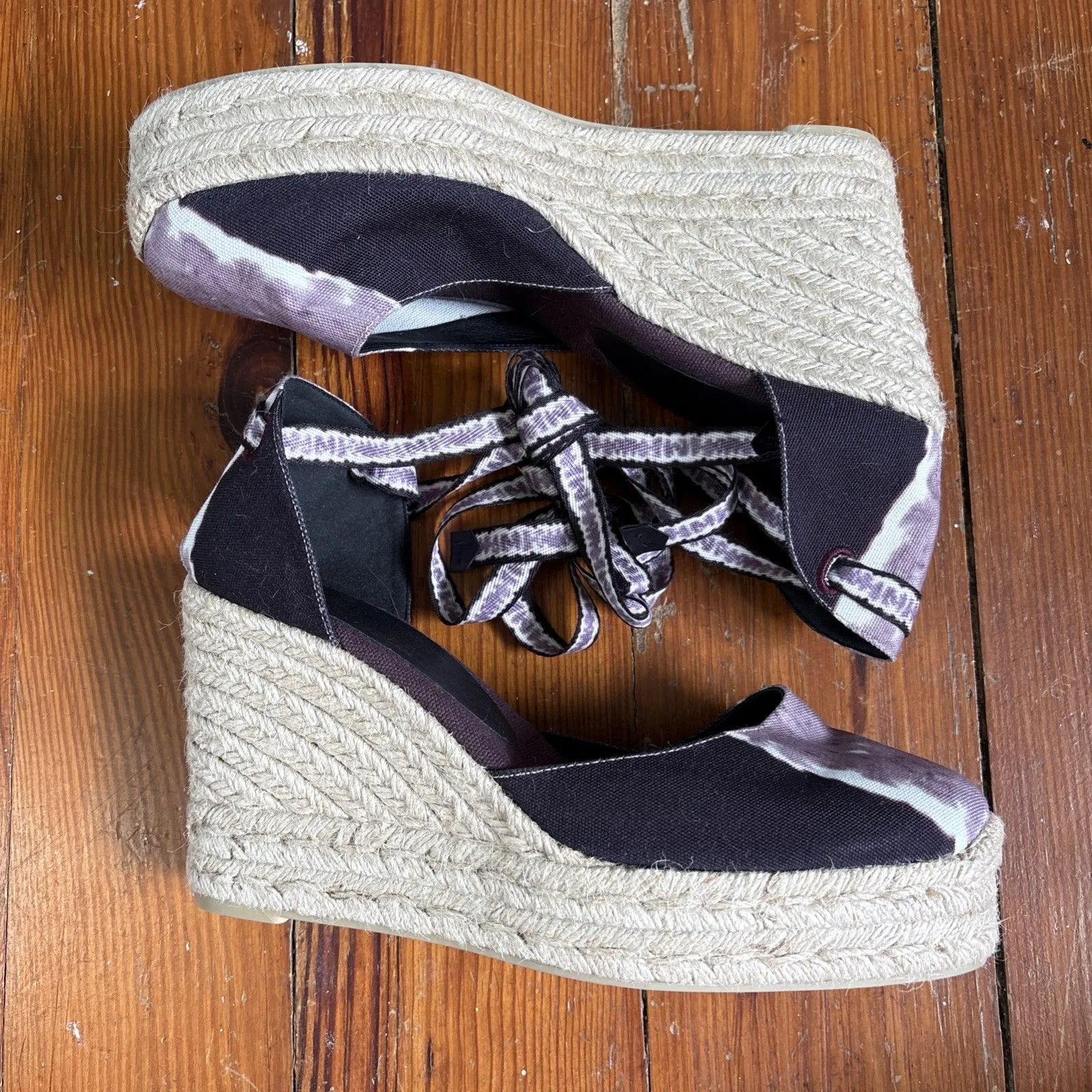 Altuzarra Castaner Carina Espadrille Tie Dye Tie Up Wedges Womens 40 Purple Size 9 - Image 2