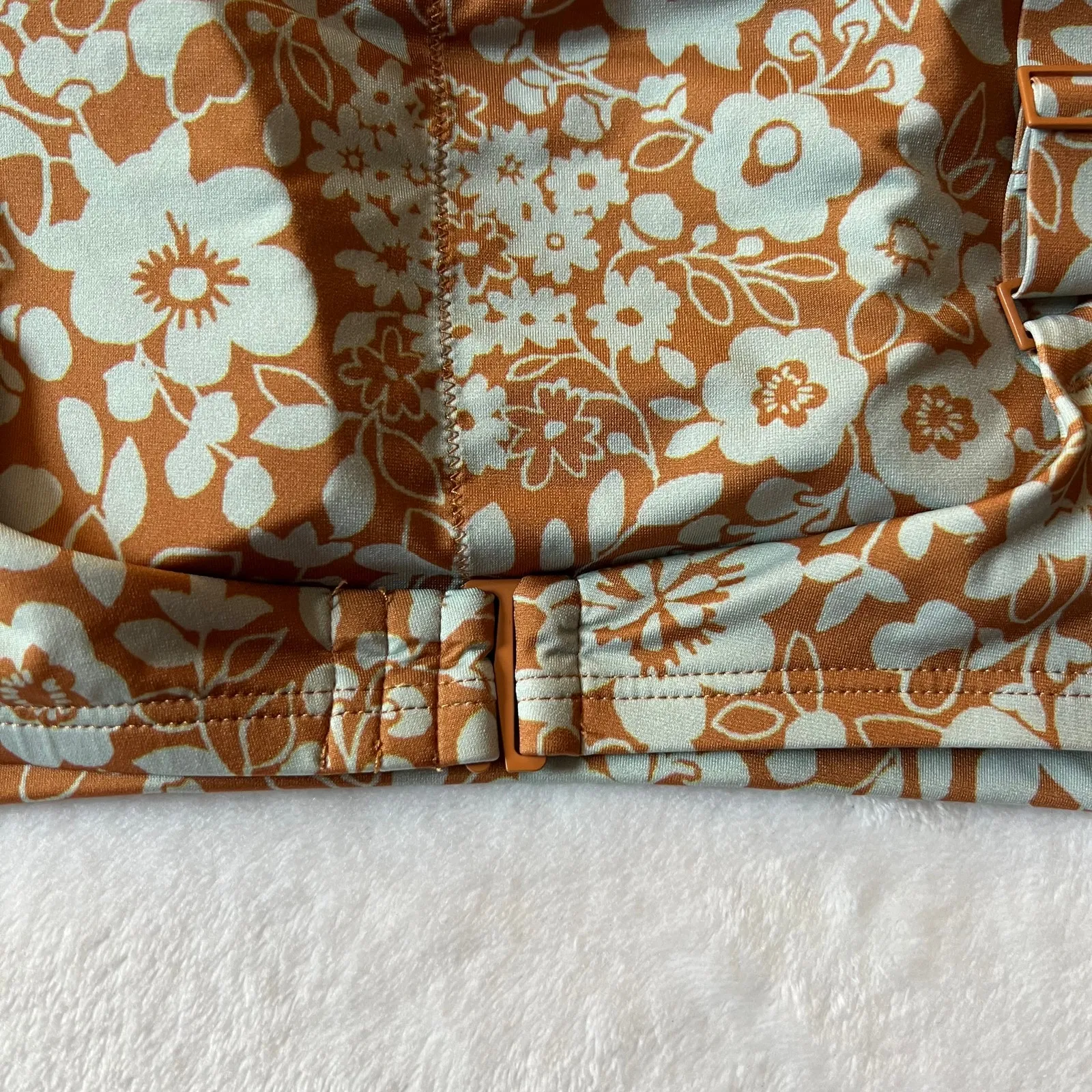 Everlane Square Neck Floral Bikini Top Size XXL Vacation Colorful Resort Summer - Image 8