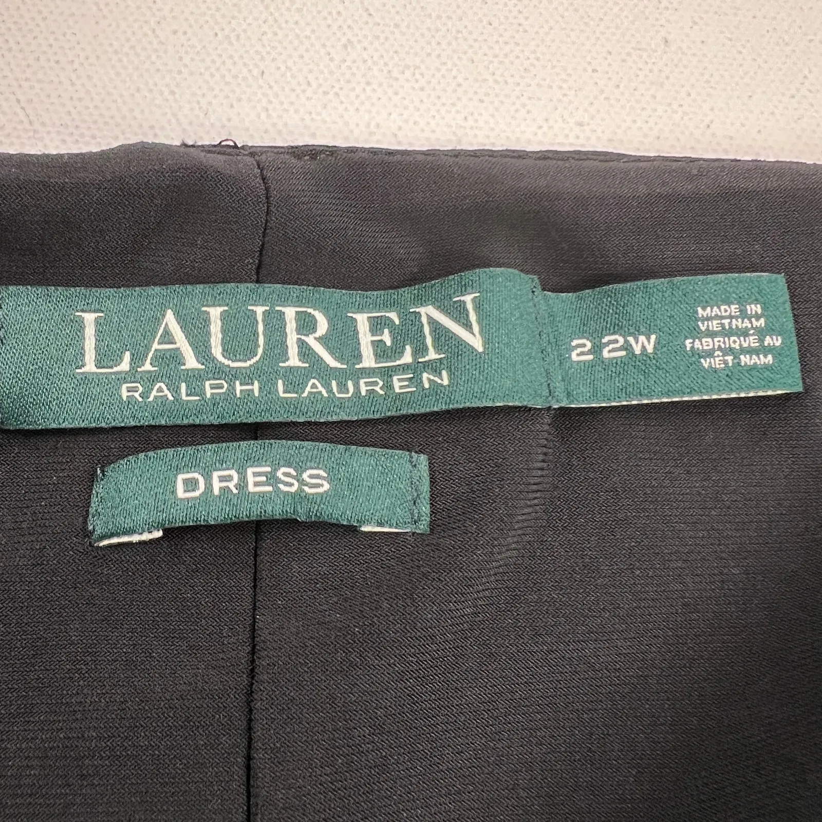 Lauren Ralph Lauren LBD Ruched Mesh Inset Little Black Dress Cap Sleeve Size 22W - Image 11