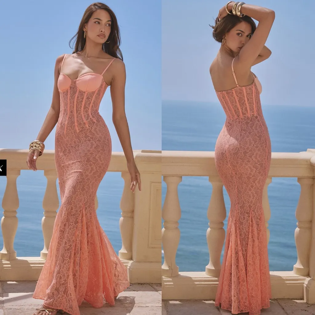 House of CB Cordelia‎ Lace Corset Mermaid Gown  NWOT $329 size L - Image 2