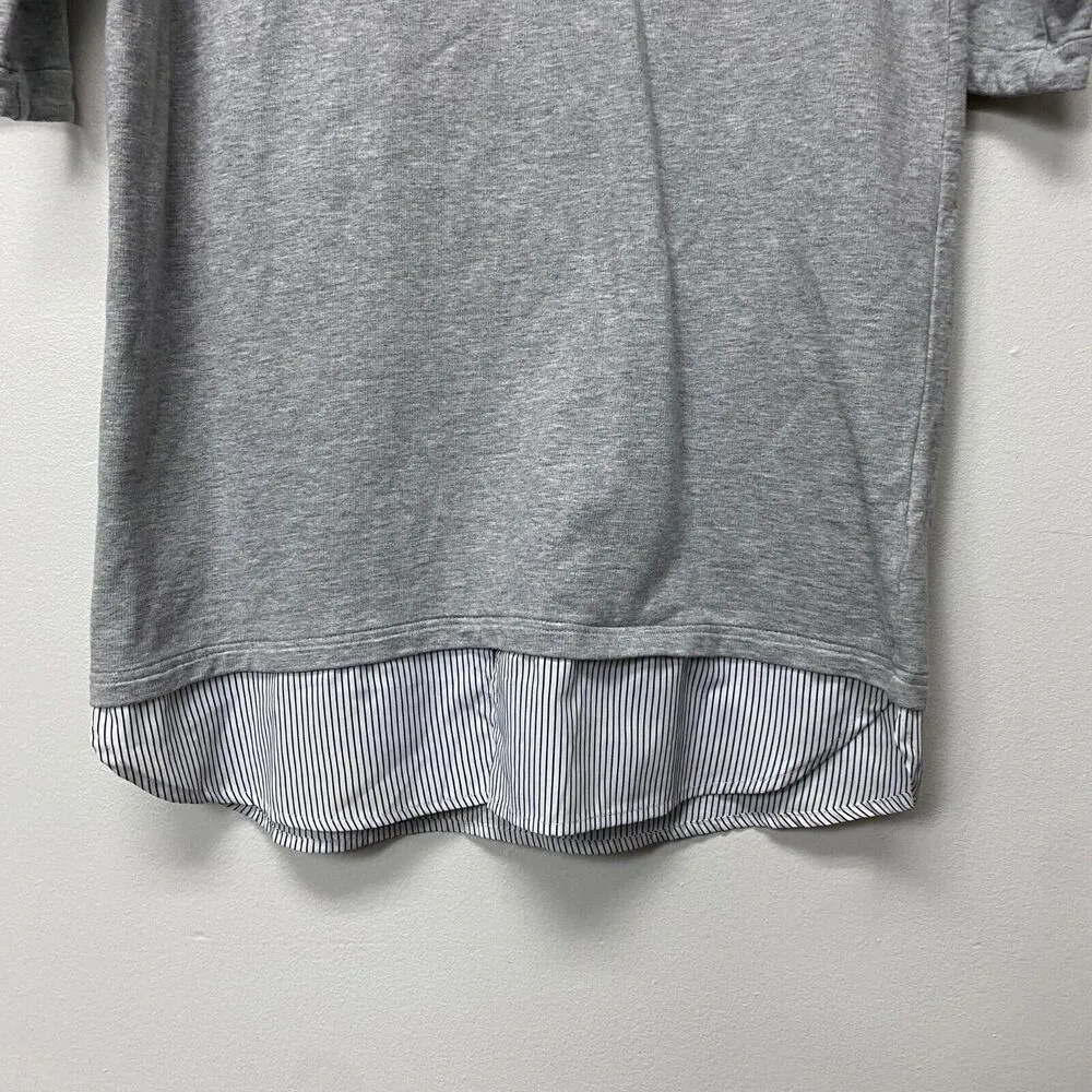 After Market Women's Gray Pullover Top Medium Tunic Scoop Neckline Modernist - Image 5