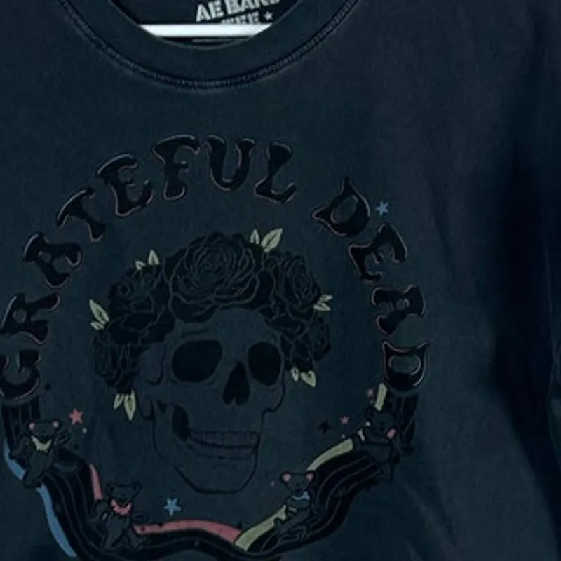 American Eagle Grateful Dead Gray Cropped Tee size XS/S - Image 4