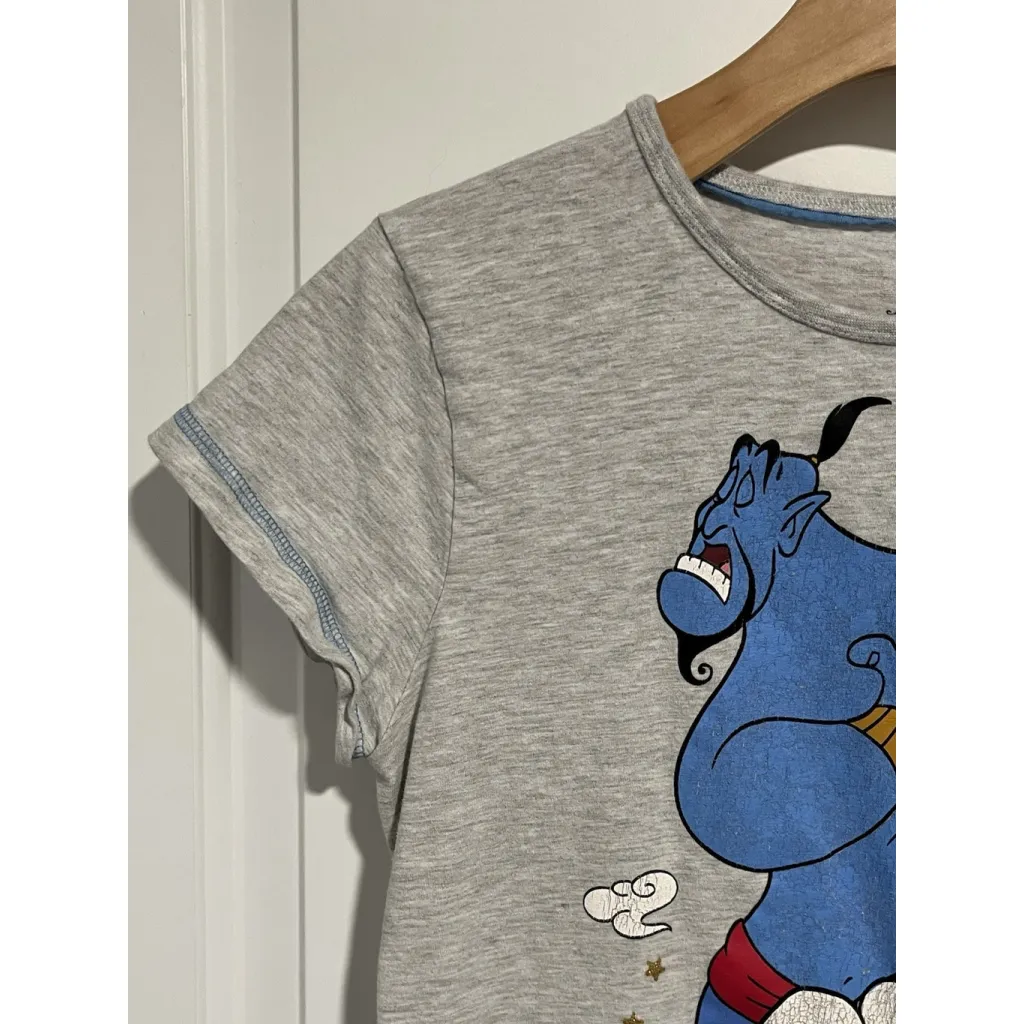 Disney Aladdin Pajama Top Night Shirt Womens M Gray Short Sleeve Sleeping Tee - Image 2