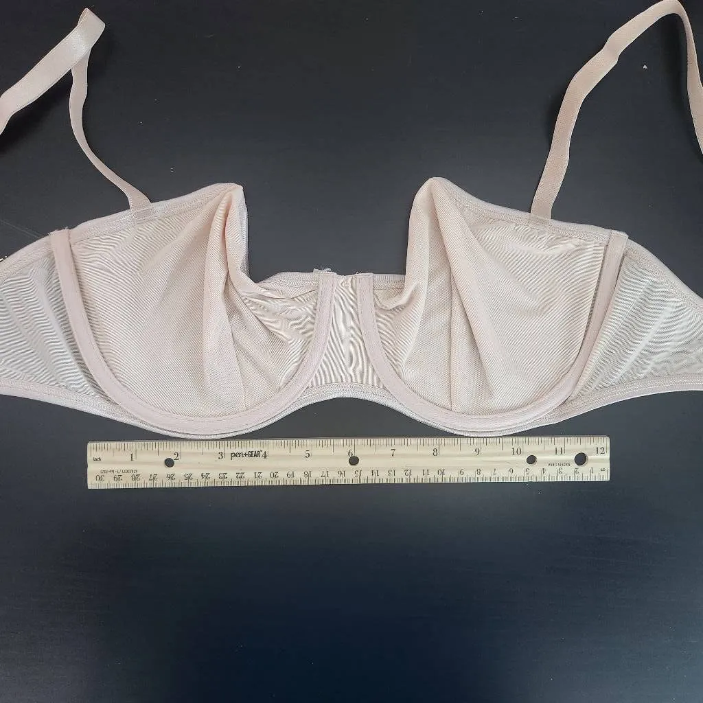 Frederick's of Hollywood Nude Mesh Balconette Bra Size 32F NWT Everyday Nude Bra - Image 13