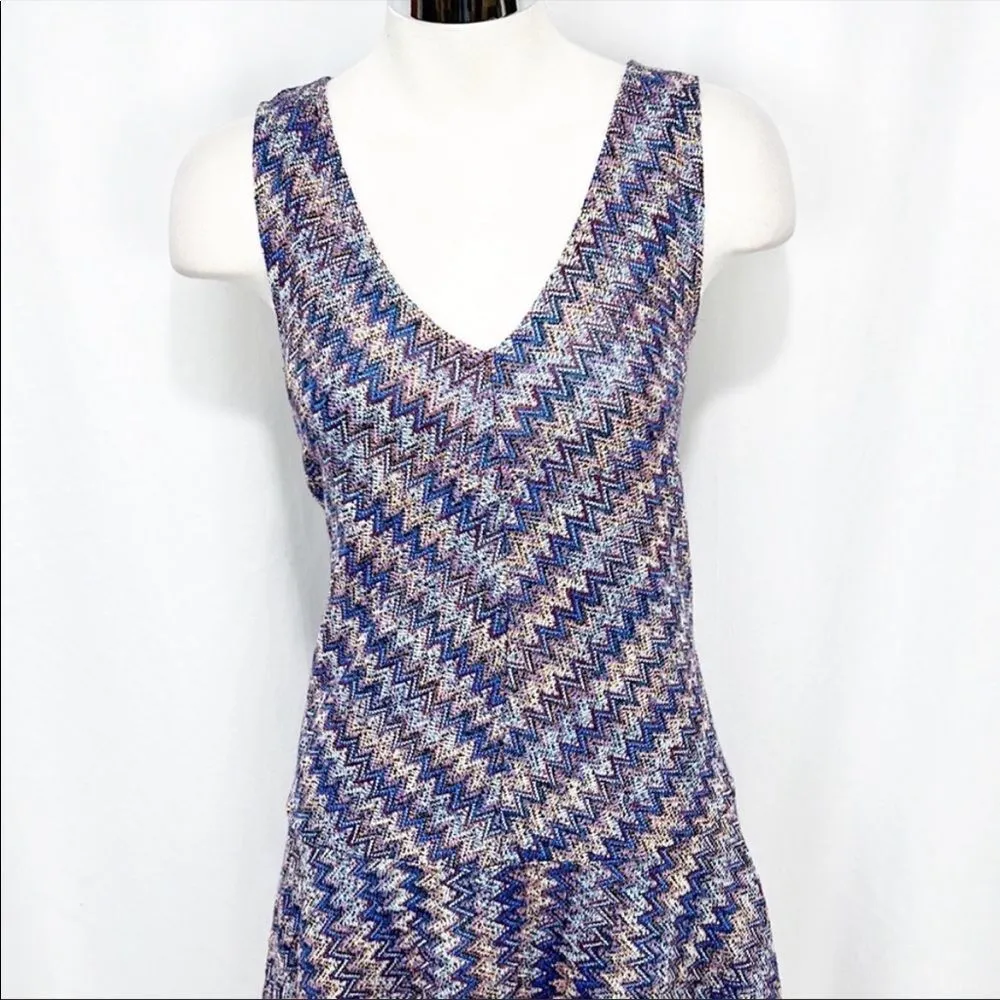 Anthro Maeve westwater chevron knit v neck dress xs - Image 7