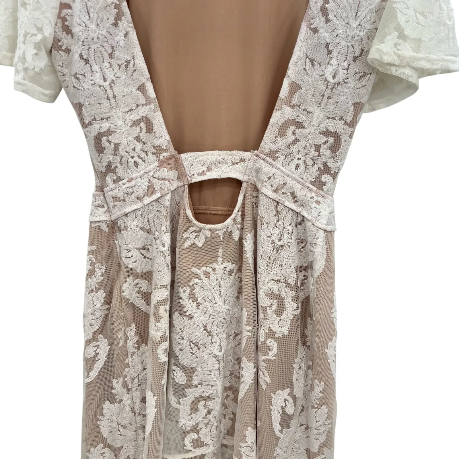 For Love & Lemons San Marcos Mini Dress Lace Ivory White Size Medium - Image 10