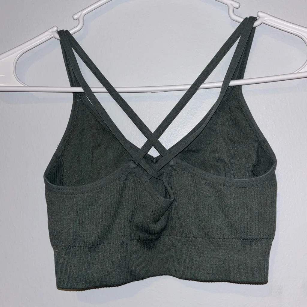 Aerie Green Ribbed Bralette - Image 3