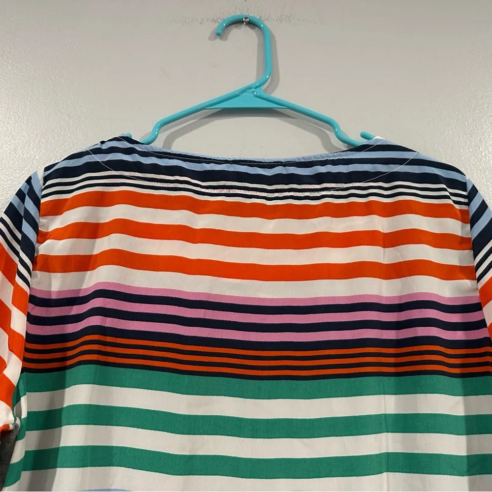 Anthropologie Porridge Mixed Media Colorful Stripe Gray Short Sleeve Small S - Image 9