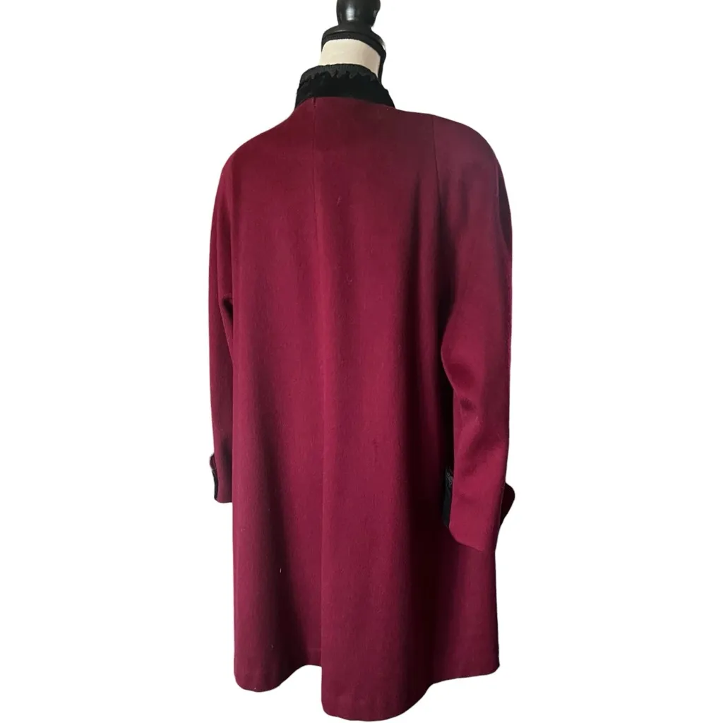 VTG.Designs by Projections Victorian Flare Wool Blend & Velvet Trim Coat. SZ. L Size L - Image 10