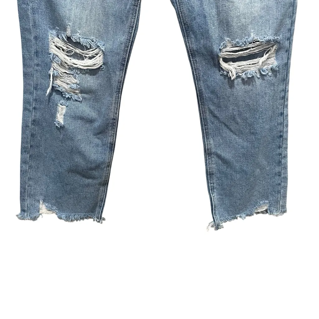 JBD Just Black Denim HR Girlfriend Jeans Light Wash Distressed Women’s Size 27 - Image 2