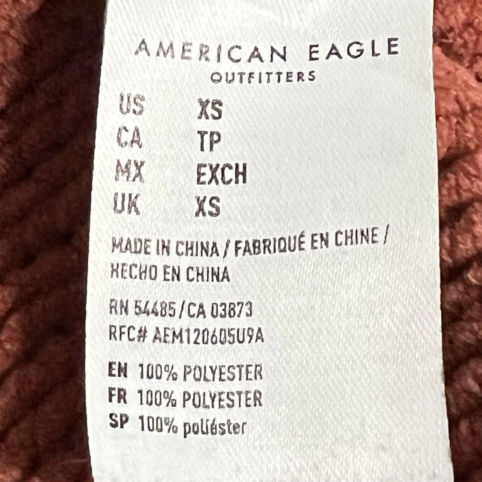 American Eagle Sweater Womens XS Rust Red Cable Knit Chunky Crewneck Pullover - Image 5