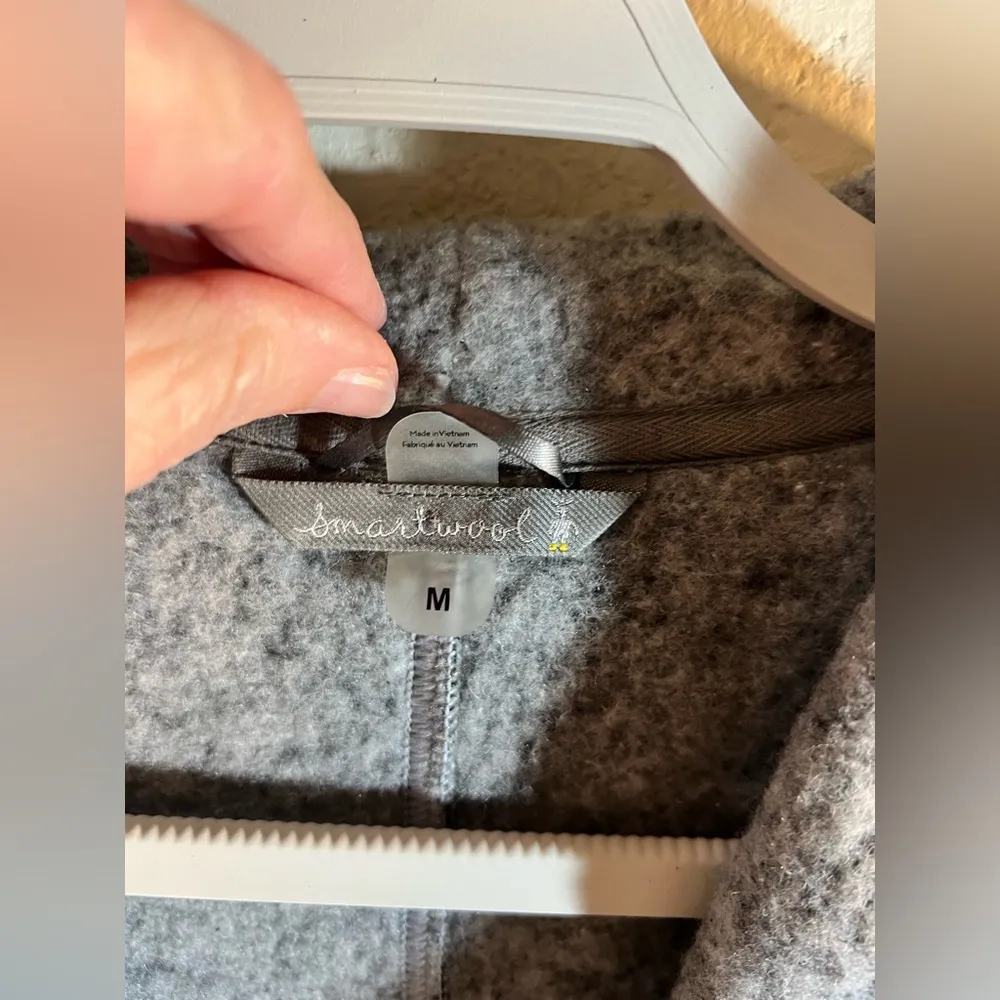 Smartwool Gray Wool Blend Sweater Jacket grey w/ shawl collar, quality& warmth. - Image 2