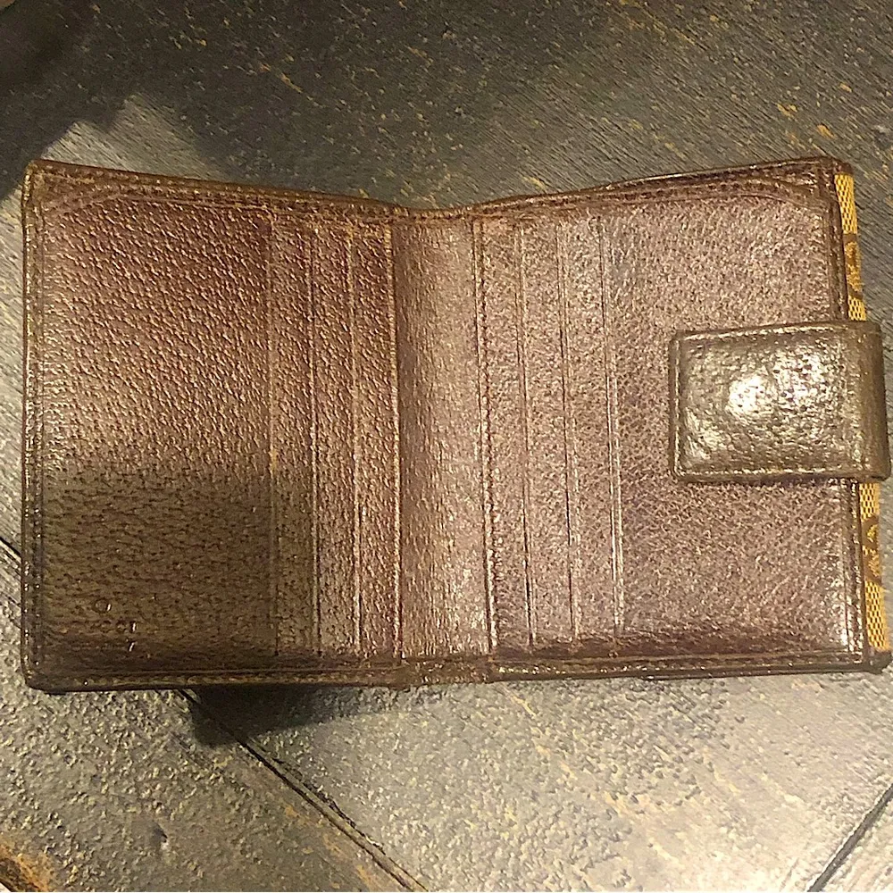 GUCCI GG Trifold Canvas Jacquard Wallet Tan Brown Leather Accent - Image 5