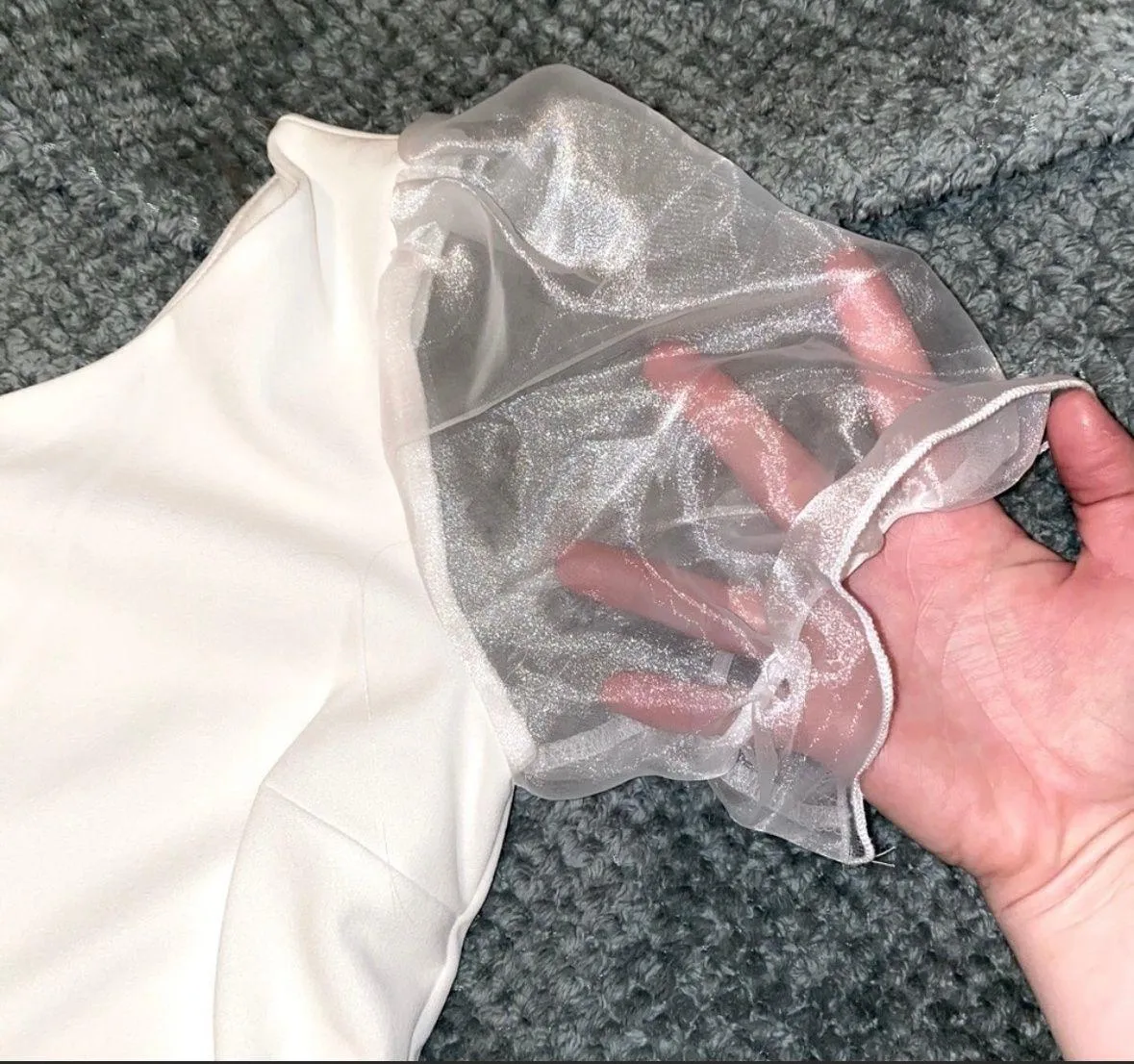 XO Clothing Co White Puff Sleeve Dress - Image 3