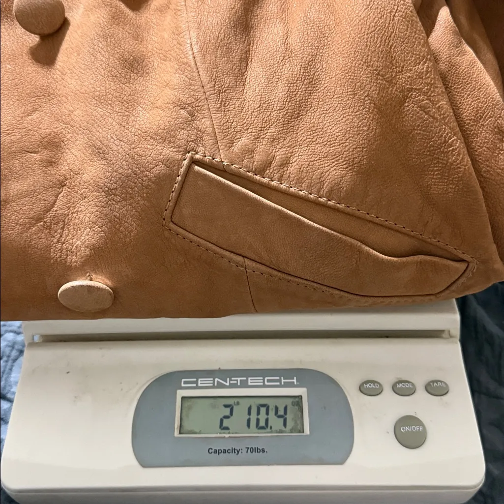 FOSSIL large 100% lamb leather button up jacket bohemian casual coat preloved - Image 12