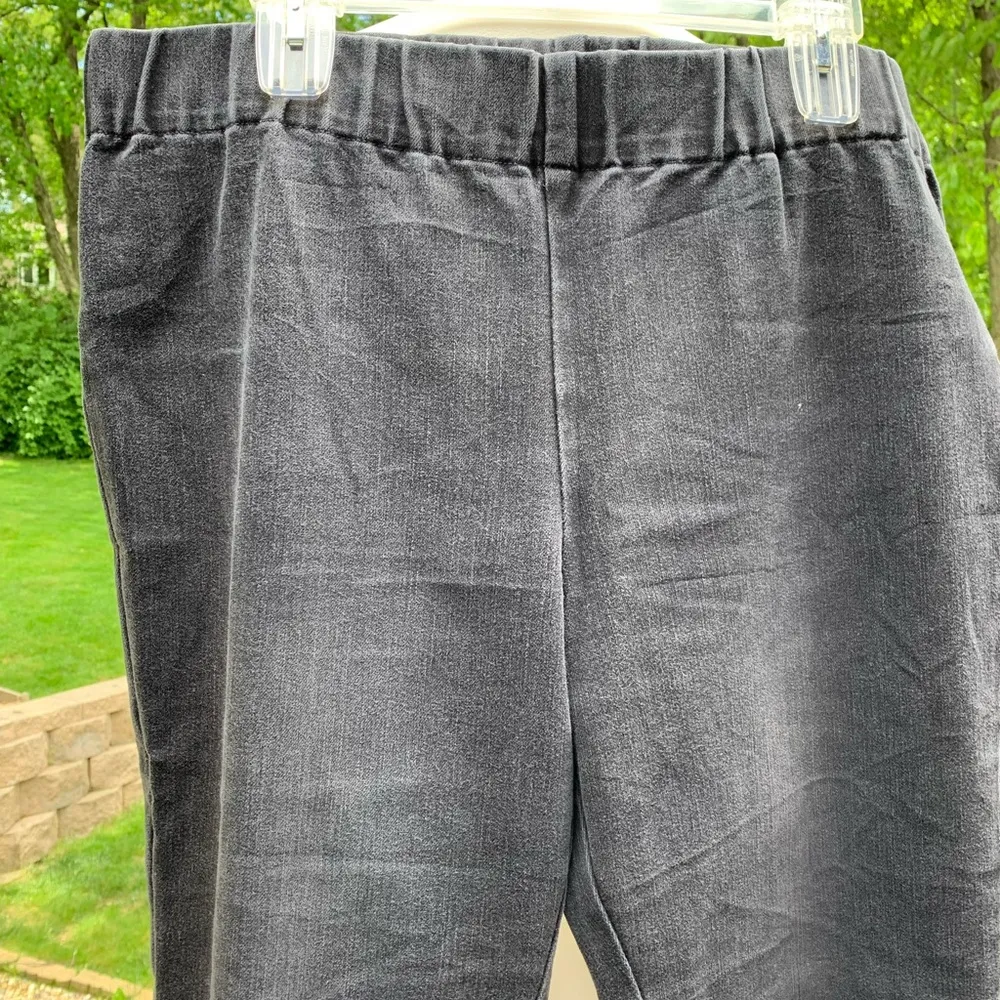 Soft Surroundings Metro Faded Black Pull On Mid Rise Denim Ankle Pants XL - Image 2