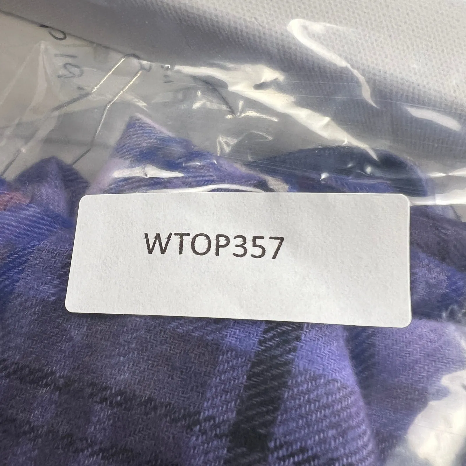 Soft Surroundings Purple Flannel Long Sleeve Velvet Burnout Shirt Size Petite M - Image 15