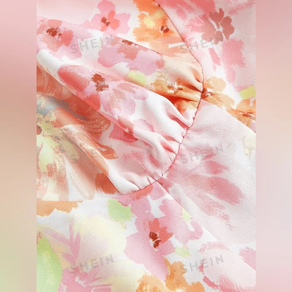 SHEIN X Shawty Bae Floral Print Tie Shoulder Cami Top - Image 7