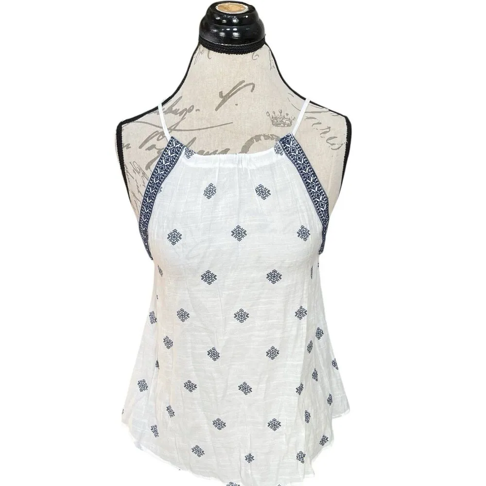 Blu Pepper Womens Blouse Sz Medium   Skeeveless Boho Embroidered Tribal Festival - Image 2