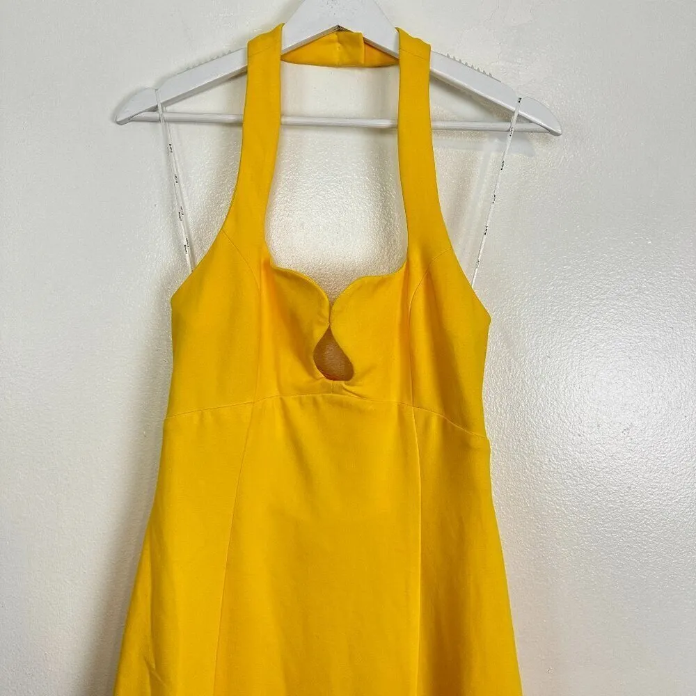 ELLIATT Tuning Halter Neck Column Gown in Yellow Size Medium - Image 7