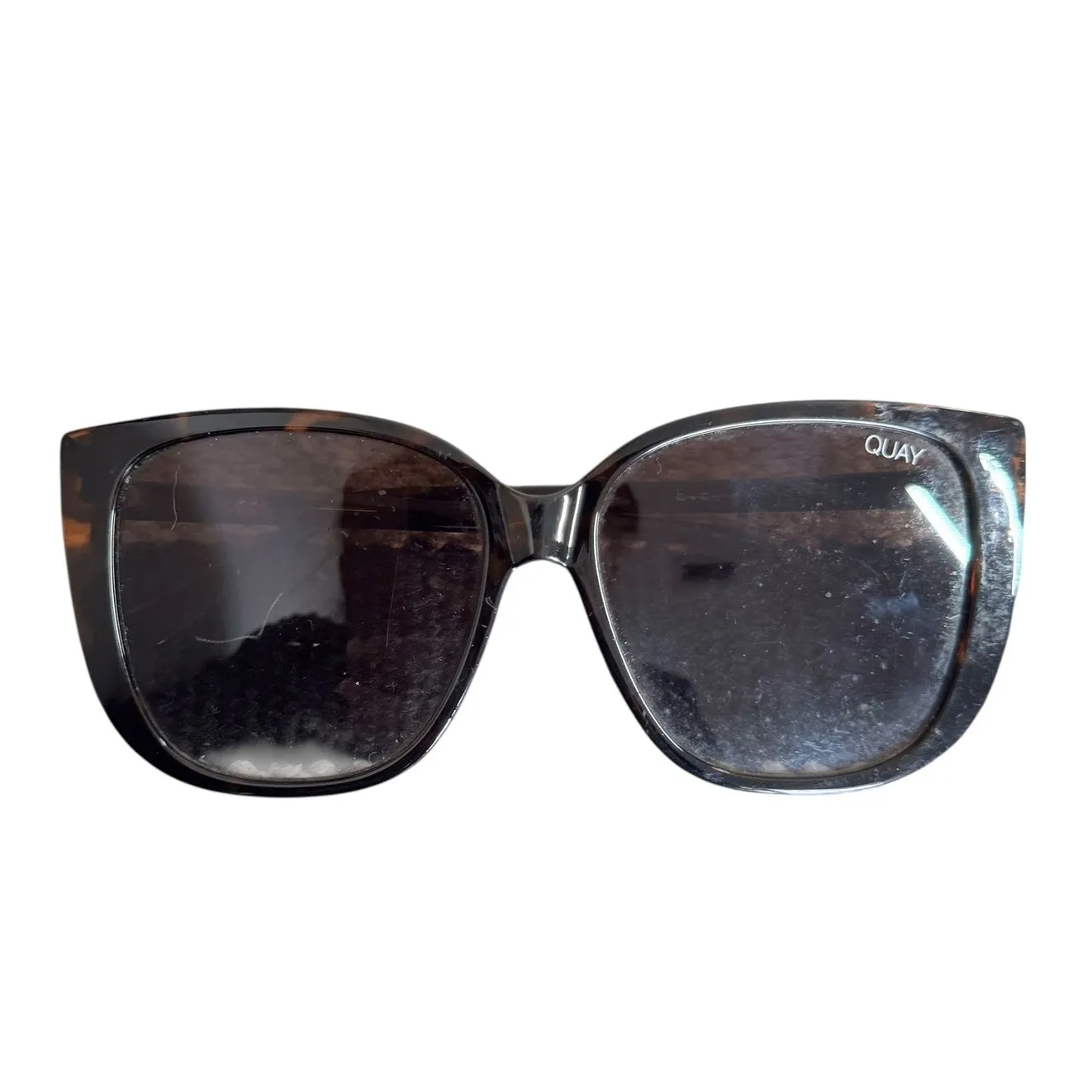 Quay Ever After Sunglasses Women Brown Tortoise Polarized Square Cat Eye - Image 2