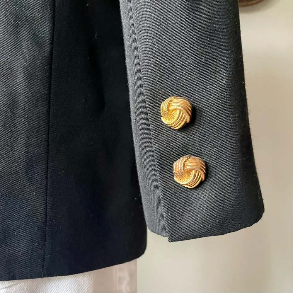 VINTAGE 1980s blazer with gold chained buttons - Kasper ASL - Image 5
