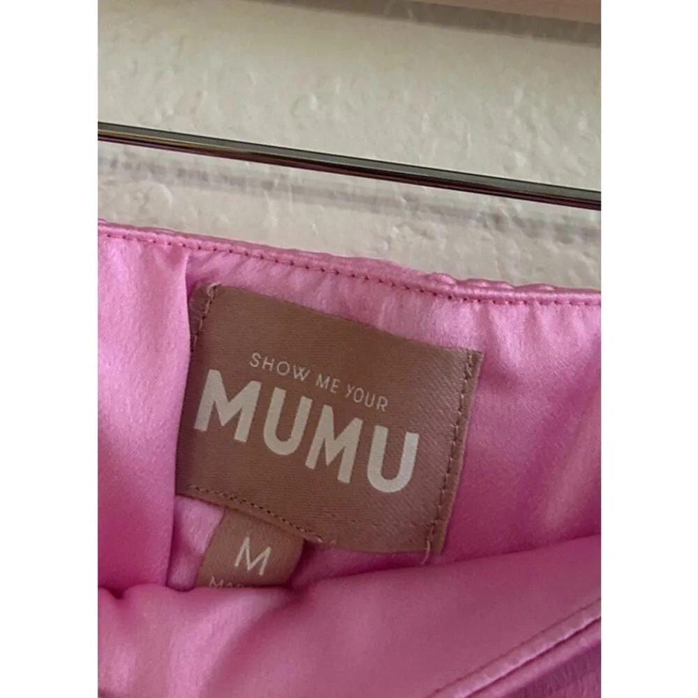 Show Me Your Mumu All Night Skort in Pink Luxe Satin M - Image 4