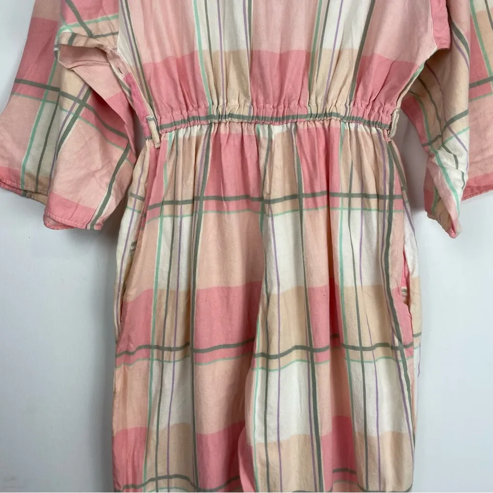 Vintage Plaid Jumpsuit Button Front Straight Leg Jumper Sz S/M - Image 12