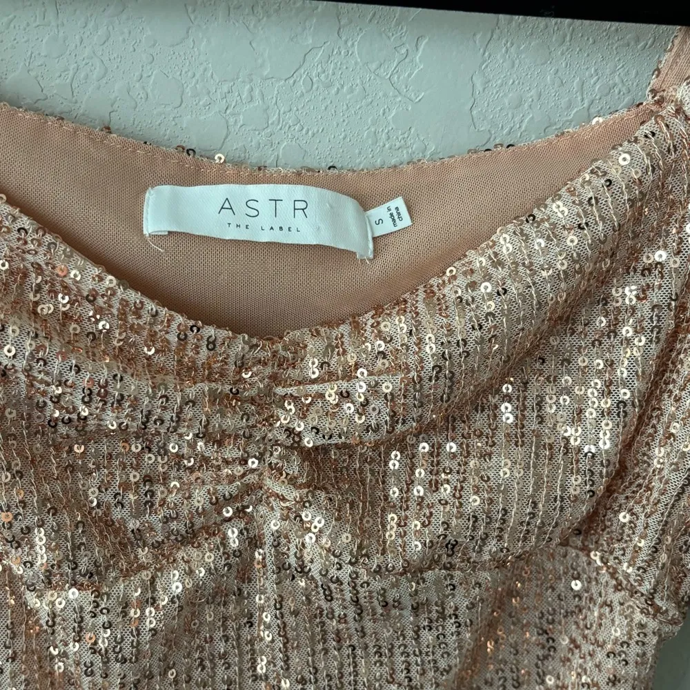 ASTR The Label rose gold sequin bodysuit size small - Image 6