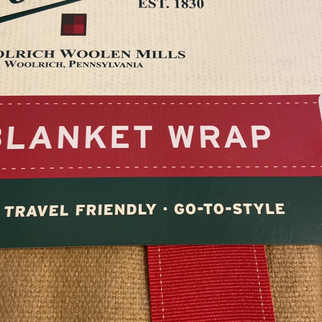 Woolrich Striped Blanket Wrap - Red, Tan, Black brand new - Image 7