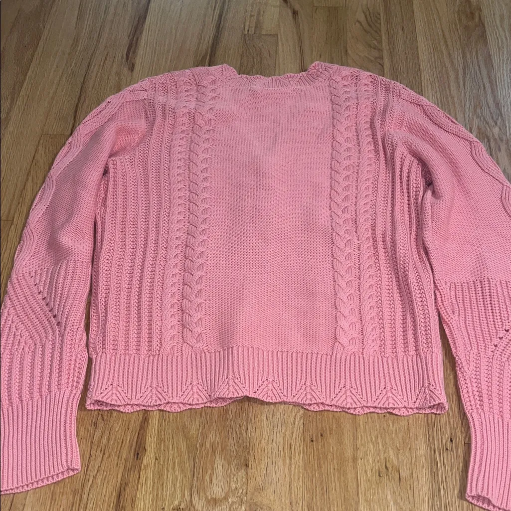 LoveShackFancy Anselma Cardigan in Powder Blush Sz L - Image 5