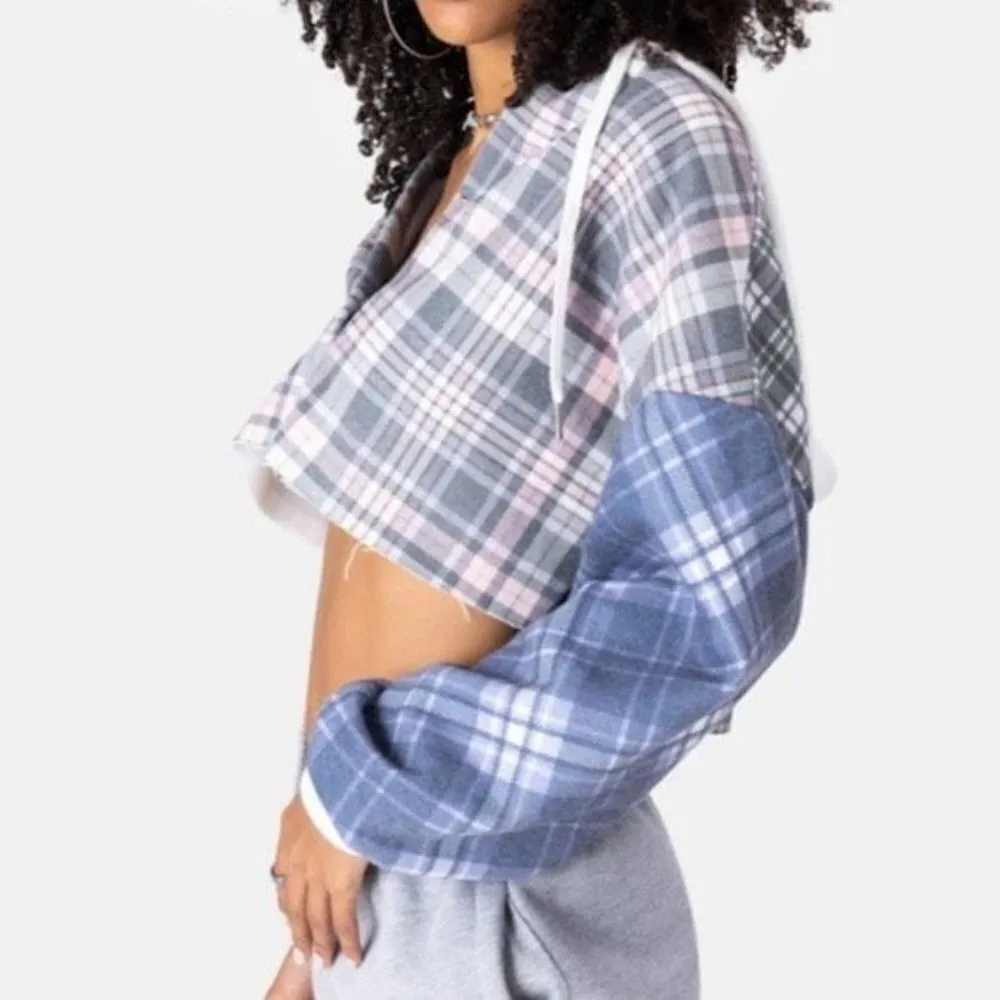 ✨Adika Cropped Hooded Flannel Sweatshirt✨ - Image 2