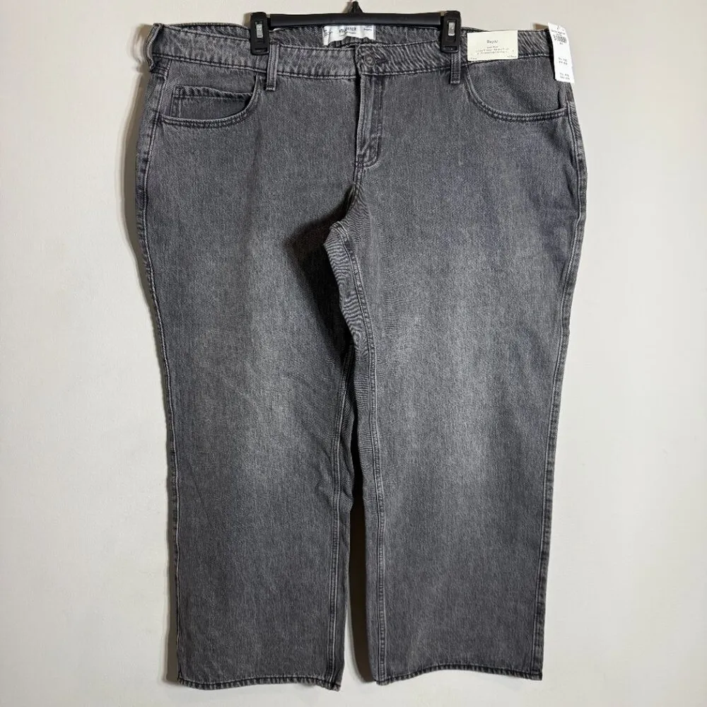 Hollister Low-Rise Washed Black Baggy Denim Jeans Women's 20R W35 Wide Leg NWT - Image 3