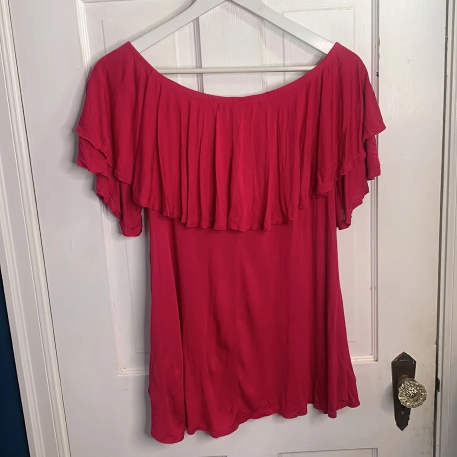 Free People Beach Pretty Lady Off the Shoulder Pink Magenta Top W-490 Sz S - Image 6
