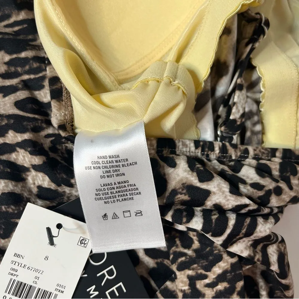Dreamsuit by Miracle Brands Leopard Print Slimming Flowy Tankini Swim Top 8 NEW! - Image 4